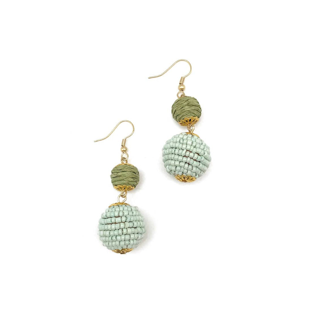 Sachi Calming Sage Collection Earrings - Blue, Green Spheres - A Styled Collective Womens Boutique