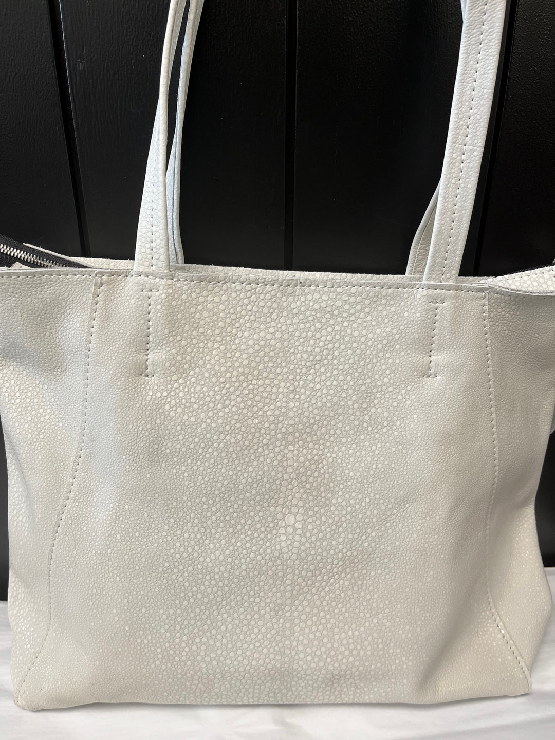 White Leather Tote Bag - A Styled Collective Womens Boutique